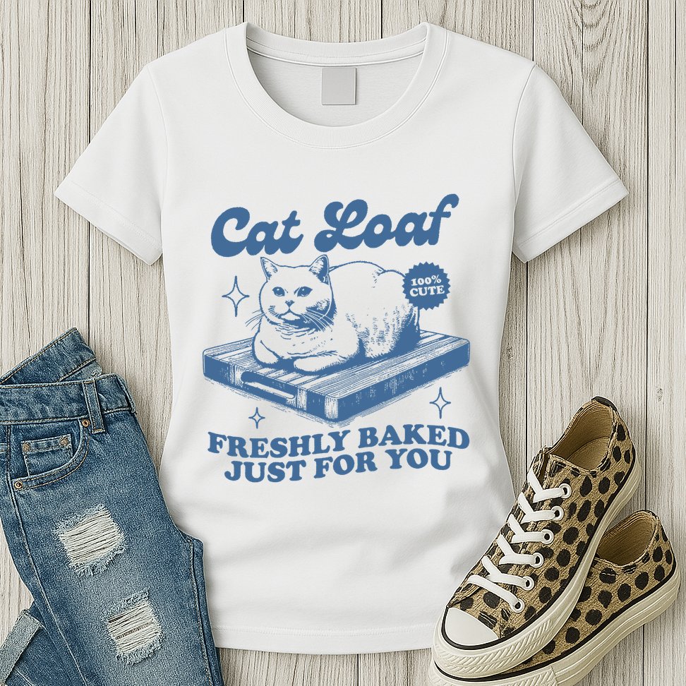Cat Loaf Freshly Baked Just For You Womens T-Shirt