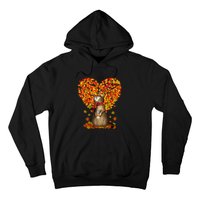 Cat Leaf Fall Hello Autumn Cat Kitten Lover Thanksgiving Hoodie