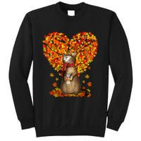 Cat Leaf Fall Hello Autumn Cat Kitten Lover Thanksgiving Sweatshirt