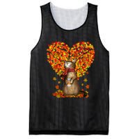 Cat Leaf Fall Hello Autumn Cat Kitten Lover Thanksgiving Mesh Reversible Basketball Jersey Tank