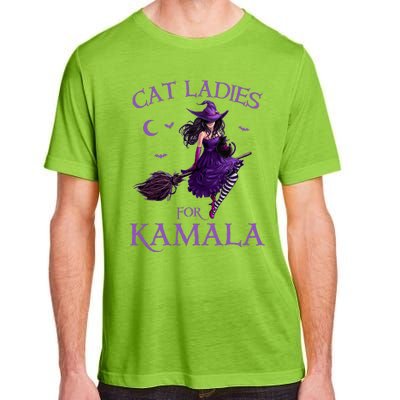 Cat Ladies For Kamala Harris 2024 Witches Harris Halloween Adult ChromaSoft Performance T-Shirt