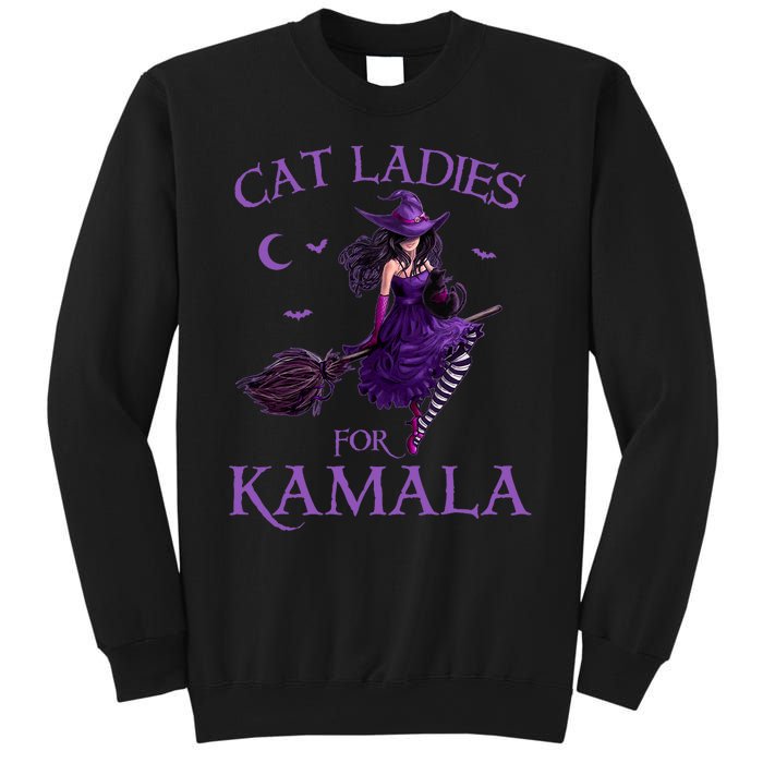 Cat Ladies For Kamala Harris 2024 Witches Harris Halloween Sweatshirt