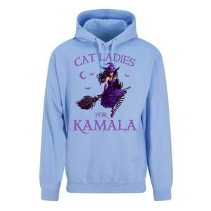 Cat Ladies For Kamala Harris 2024 Witches Harris Halloween Unisex Surf Hoodie