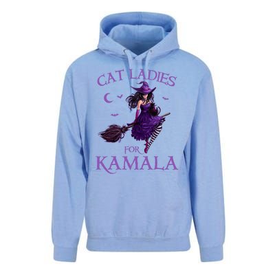 Cat Ladies For Kamala Harris 2024 Witches Harris Halloween Unisex Surf Hoodie