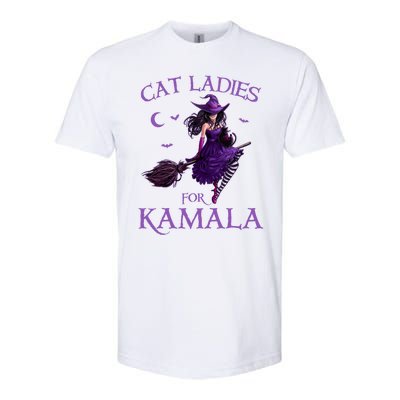 Cat Ladies For Kamala Harris 2024 Witches Harris Halloween Softstyle® CVC T-Shirt