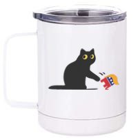 Cat Ladies For Kamala Harris Donald Trump 2024 Sarcastic 12 oz Stainless Steel Tumbler Cup