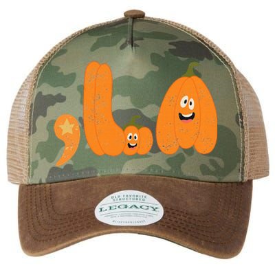 Comma La Funny Kamala Pumpkins Halloween Legacy Tie Dye Trucker Hat