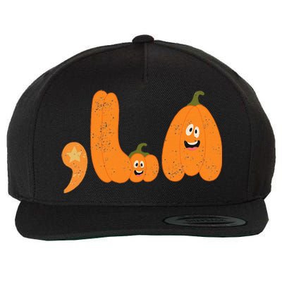 Comma La Funny Kamala Pumpkins Halloween Wool Snapback Cap