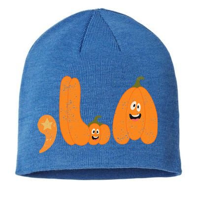 Comma La Funny Kamala Pumpkins Halloween Sustainable Beanie