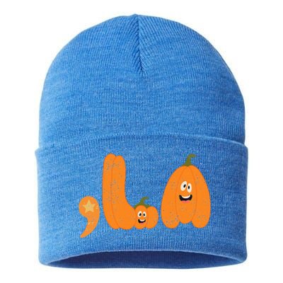 Comma La Funny Kamala Pumpkins Halloween Sustainable Knit Beanie