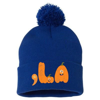 Comma La Funny Kamala Pumpkins Halloween Pom Pom 12in Knit Beanie