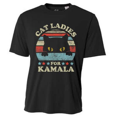 Cat Ladies For Kamala Harris Merch President 2024 Cat Lady Cooling Performance Crew T-Shirt