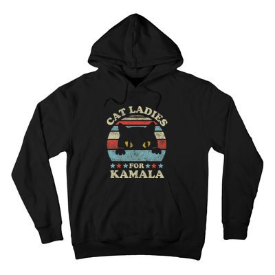 Cat Ladies For Kamala Harris Merch President 2024 Cat Lady Hoodie