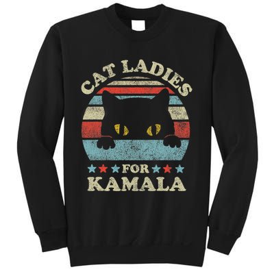 Cat Ladies For Kamala Harris Merch President 2024 Cat Lady Sweatshirt