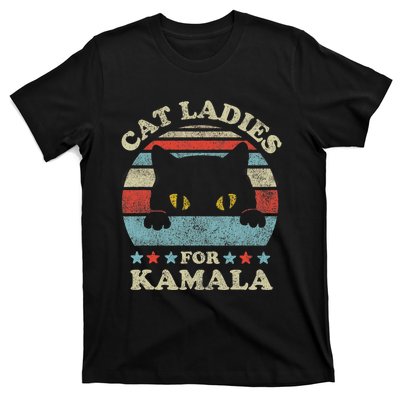 Cat Ladies For Kamala Harris Merch President 2024 Cat Lady T-Shirt