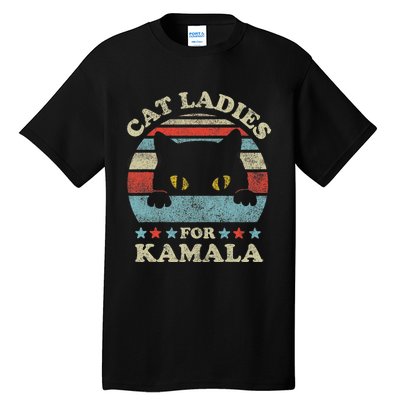 Cat Ladies For Kamala Harris Merch President 2024 Cat Lady Tall T-Shirt