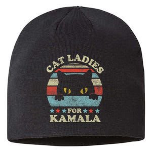 Cat Ladies For Kamala Harris Merch President 2024 Cat Lady Sustainable Beanie