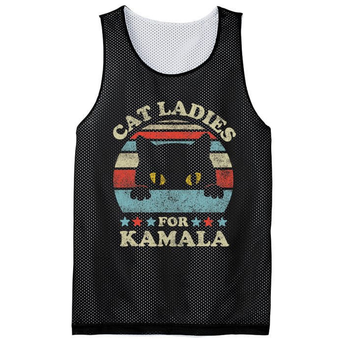 Cat Ladies For Kamala Harris Merch President 2024 Cat Lady Mesh Reversible Basketball Jersey Tank