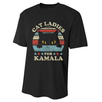 Cat Ladies For Kamala Harris Merch President 2024 Cat Lady Performance Sprint T-Shirt