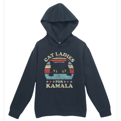 Cat Ladies For Kamala Harris Merch President 2024 Cat Lady Urban Pullover Hoodie