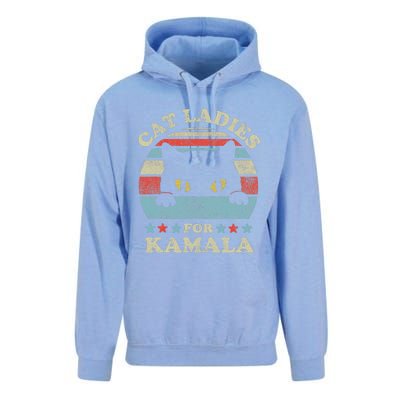 Cat Ladies For Kamala Harris Merch President 2024 Cat Lady Unisex Surf Hoodie