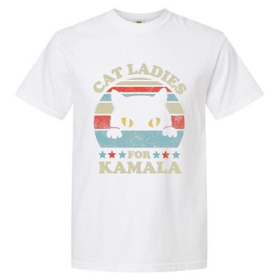 Cat Ladies For Kamala Harris Merch President 2024 Cat Lady Garment-Dyed Heavyweight T-Shirt