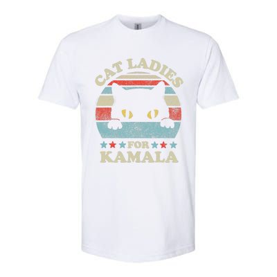 Cat Ladies For Kamala Harris Merch President 2024 Cat Lady Softstyle CVC T-Shirt