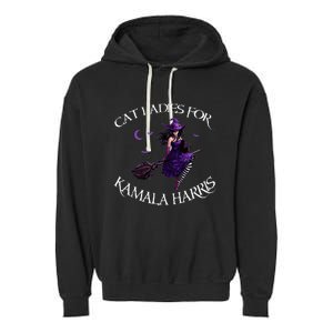 Cat Ladies For Kamala Harris 2024 Witches Harris Halloween Garment-Dyed Fleece Hoodie