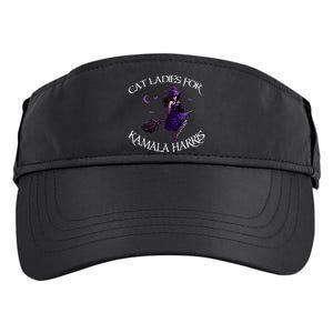 Cat Ladies For Kamala Harris 2024 Witches Harris Halloween Adult Drive Performance Visor