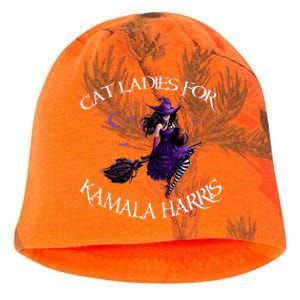 Cat Ladies For Kamala Harris 2024 Witches Harris Halloween Kati - Camo Knit Beanie