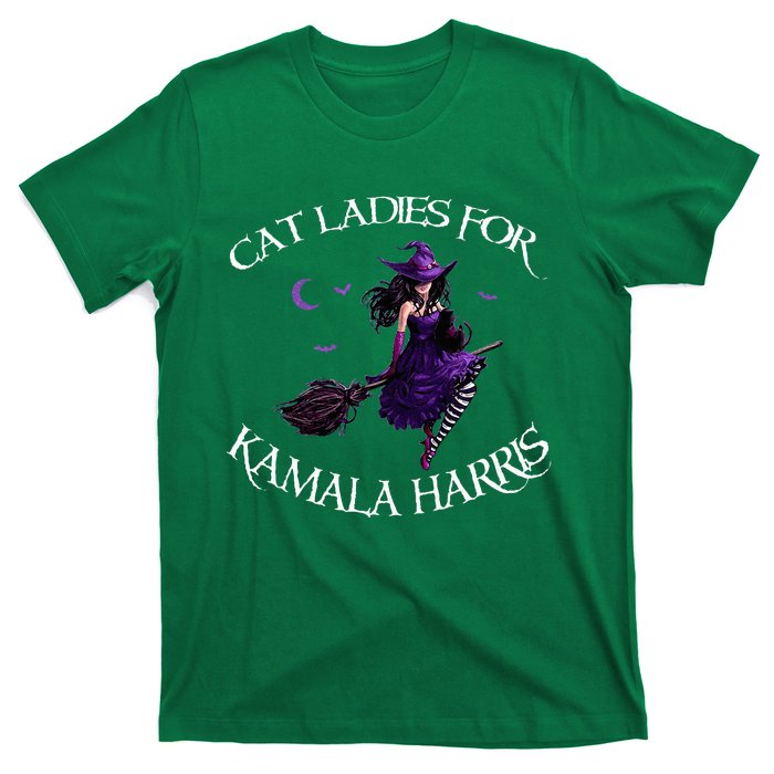 Cat Ladies For Kamala Harris 2024 Witches Harris Halloween T-Shirt