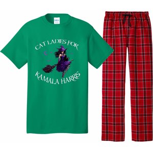 Cat Ladies For Kamala Harris 2024 Witches Harris Halloween Pajama Set