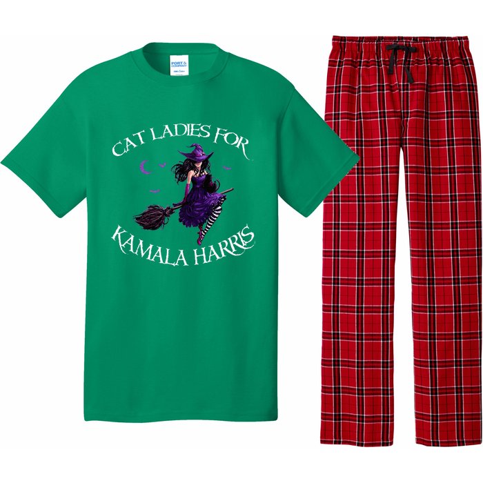 Cat Ladies For Kamala Harris 2024 Witches Harris Halloween Pajama Set