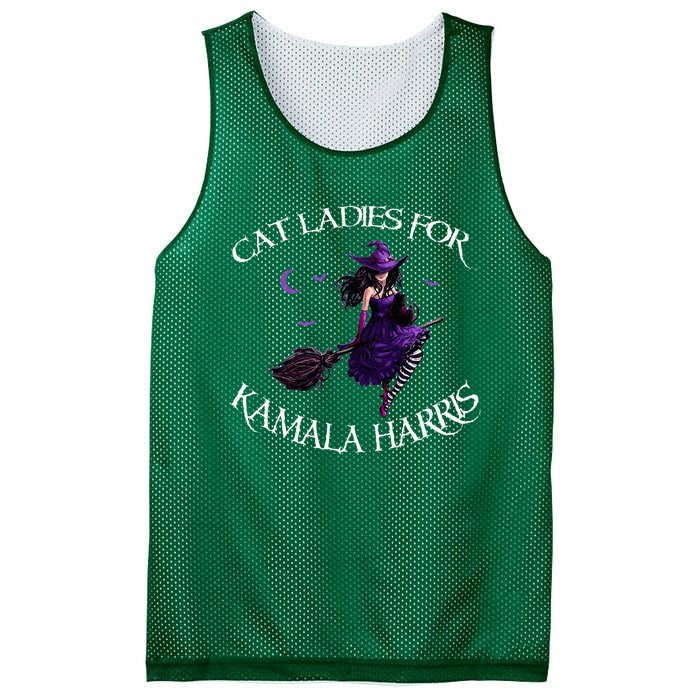 Cat Ladies For Kamala Harris 2024 Witches Harris Halloween Mesh Reversible Basketball Jersey Tank