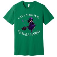 Cat Ladies For Kamala Harris 2024 Witches Harris Halloween Premium T-Shirt