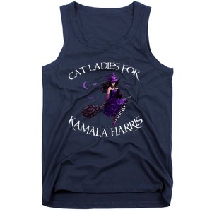 Cat Ladies For Kamala Harris 2024 Witches Harris Halloween Tank Top