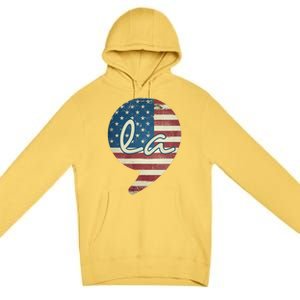 Comma La Funny Kamala Harris Usa Flag Premium Pullover Hoodie