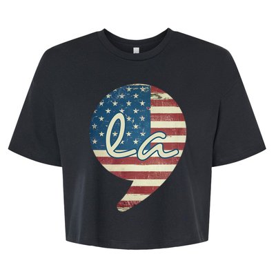 Comma La Funny Kamala Harris Usa Flag Bella+Canvas Jersey Crop Tee