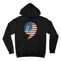 Comma La Funny Kamala Harris Usa Flag Hoodie