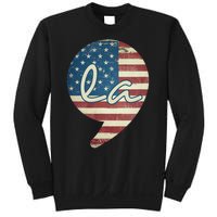 Comma La Funny Kamala Harris Usa Flag Sweatshirt