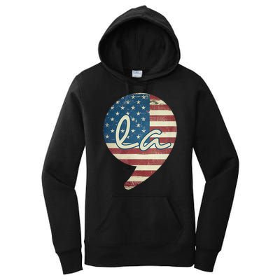 Comma La Funny Kamala Harris Usa Flag Women's Pullover Hoodie