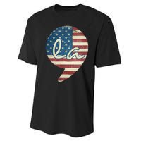 Comma La Funny Kamala Harris Usa Flag Performance Sprint T-Shirt