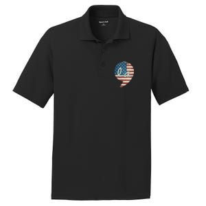 Comma La Funny Kamala Harris Usa Flag PosiCharge RacerMesh Polo