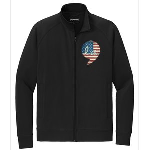 Comma La Funny Kamala Harris Usa Flag Stretch Full-Zip Cadet Jacket