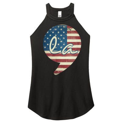 Comma La Funny Kamala Harris Usa Flag Women’s Perfect Tri Rocker Tank