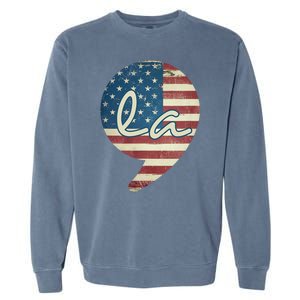 Comma La Funny Kamala Harris Usa Flag Garment-Dyed Sweatshirt