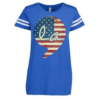 Comma La Funny Kamala Harris Usa Flag Enza Ladies Jersey Football T-Shirt