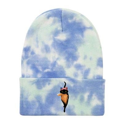 Cat Ladies For Kamala Funny Antitrump Election 2024 Tie Dye 12in Knit Beanie