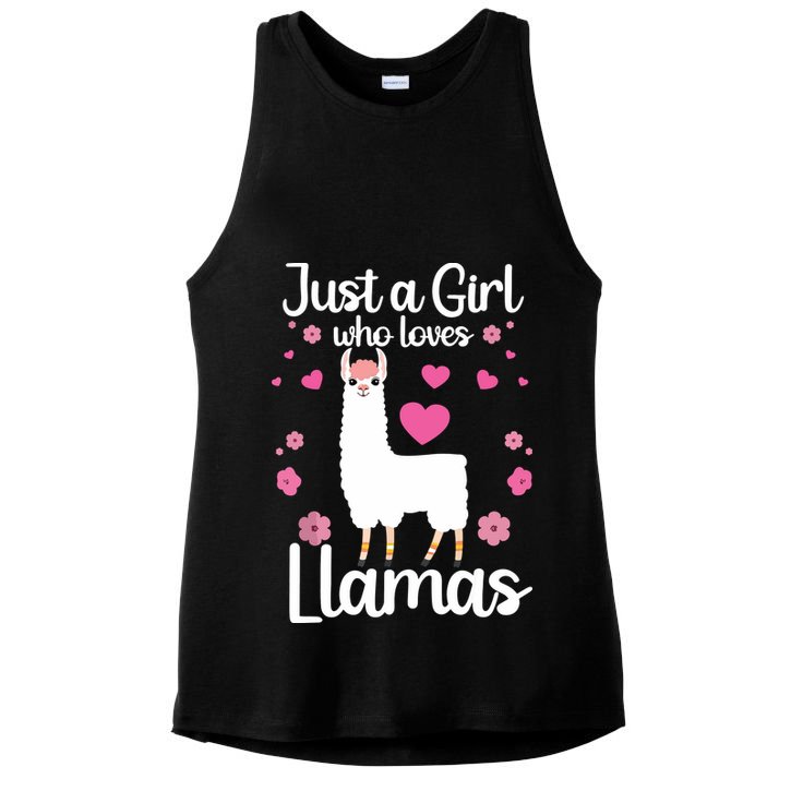 Cute Llama For Girl Farming Llama Lovers Alpaca Farm Ladies PosiCharge Tri-Blend Wicking Tank