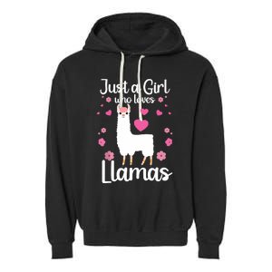 Cute Llama For Girl Farming Llama Lovers Alpaca Farm Garment-Dyed Fleece Hoodie